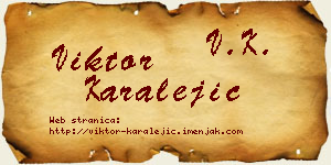 Viktor Karalejić vizit kartica